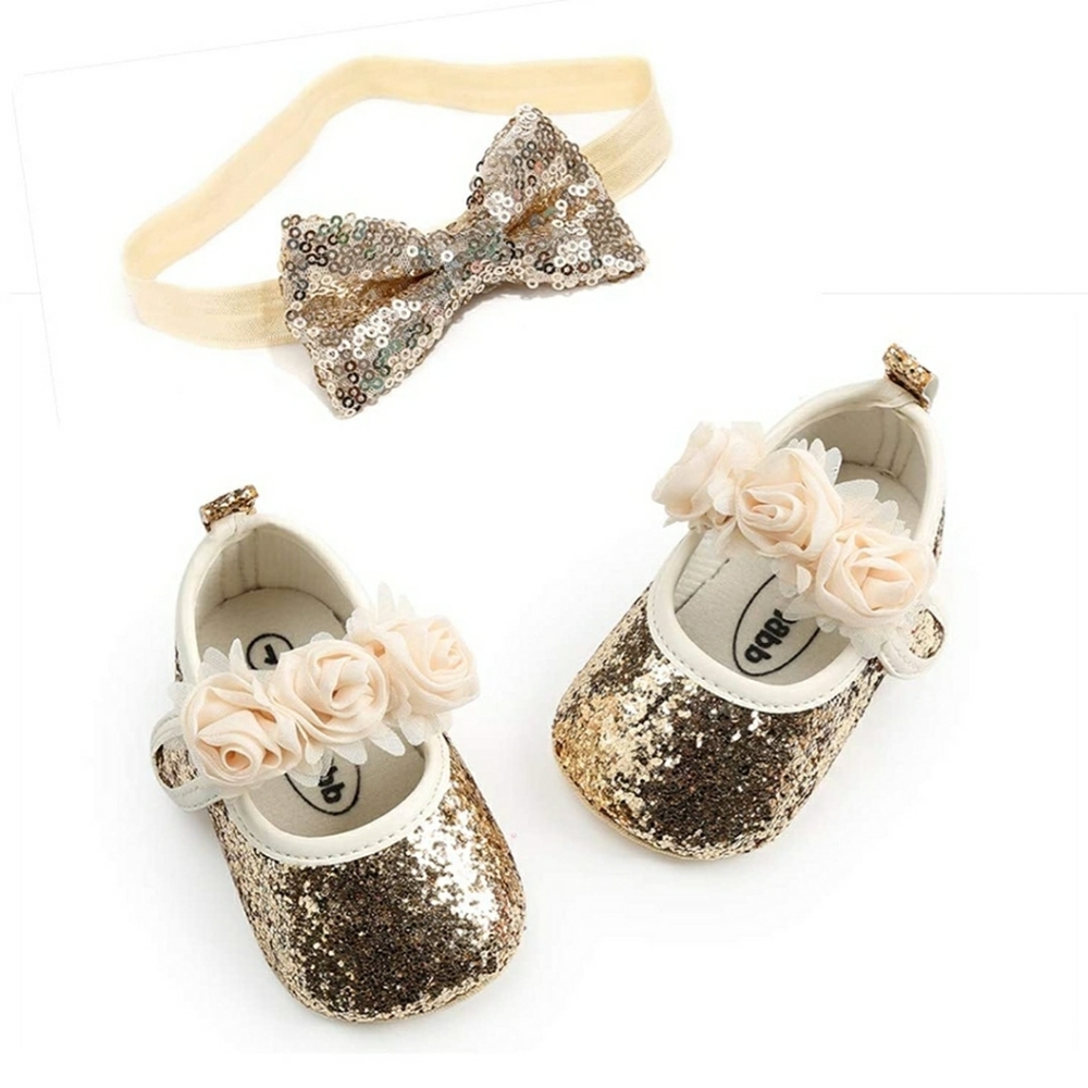 GOLD BABY TODDLER SPARKLY HOLIDAY SHOES